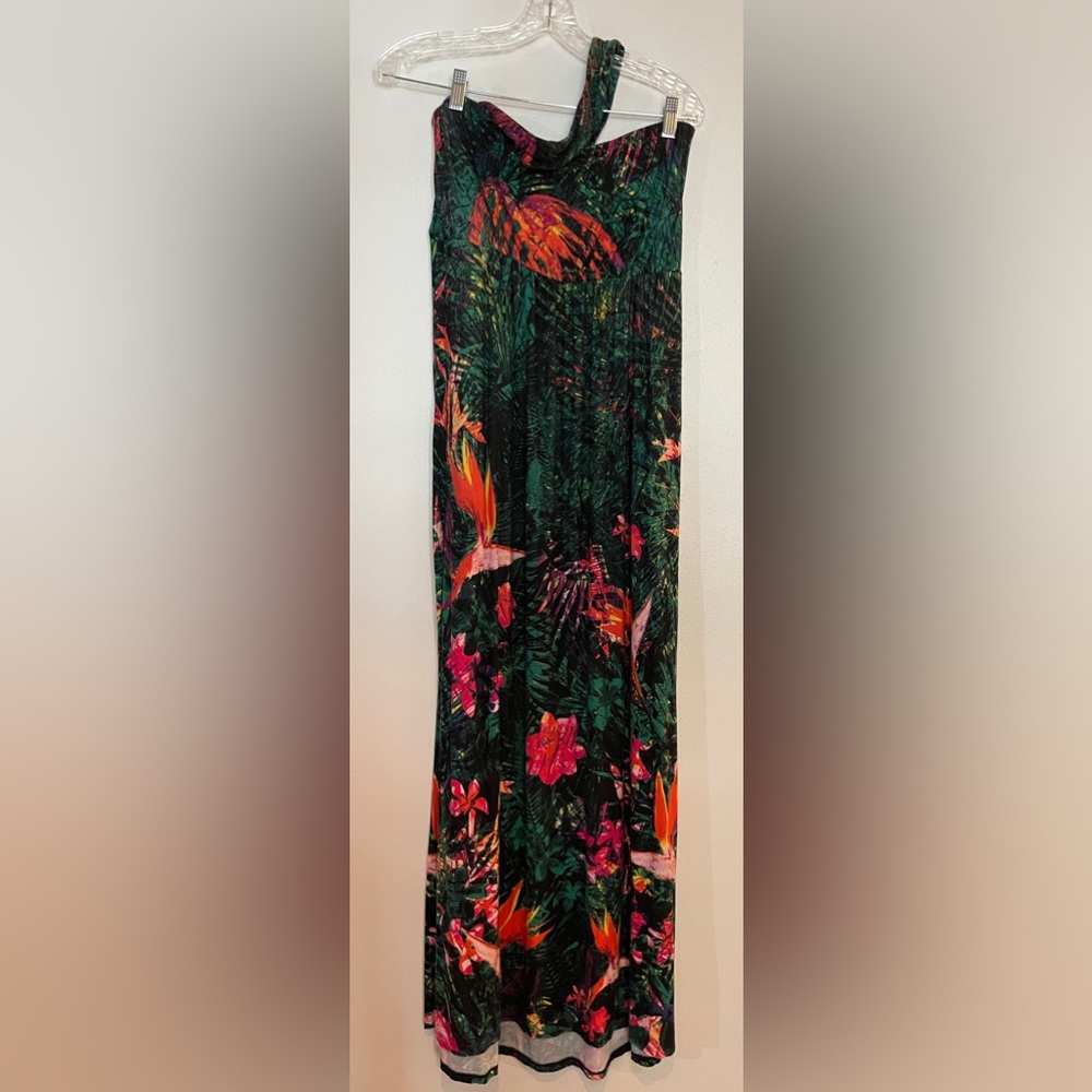 Tropical One Shoulder Maxi Dress. Evening beach ready!